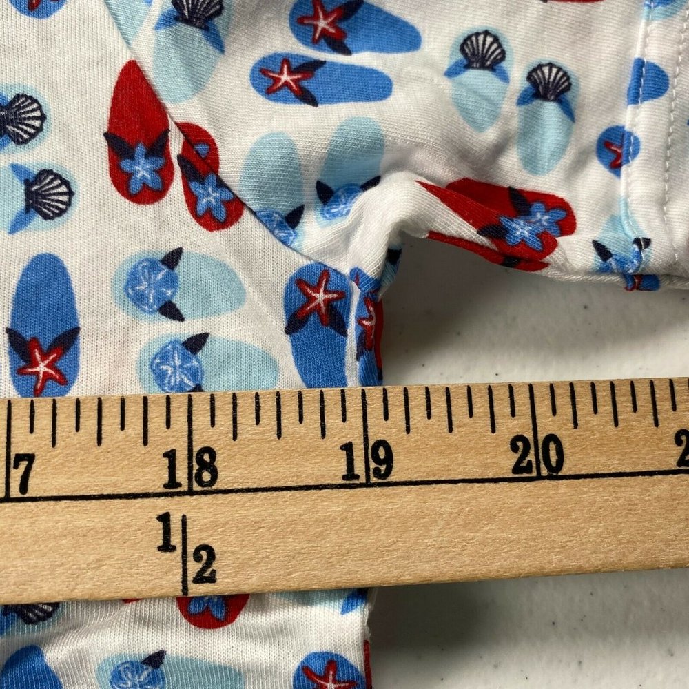 New Leon Levine Polo Womens Small Flip Flop Print Short Sleeve Blouse Go… - Picture 8 of 9